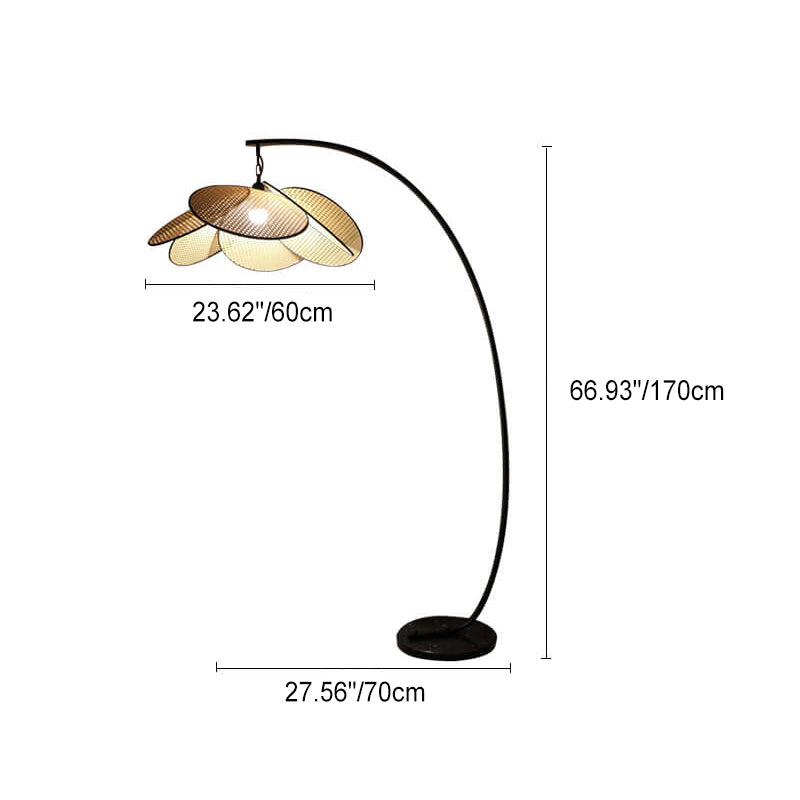 Rattan Flower Shape Living Floor Lamp