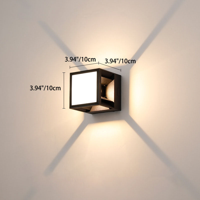 Square Striped Aluminum Garden Outdoor Light