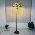 Dragonfly Stained Glass Resin 2-Light Floor Lamp