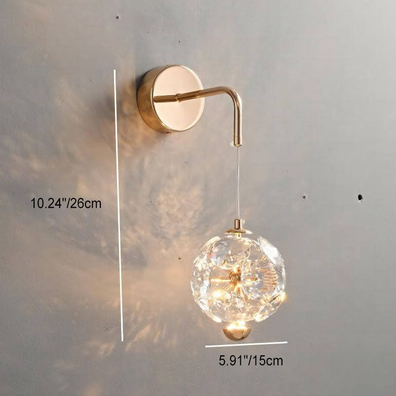 Orb Hardware Crystal Bedroom Wall Lamp