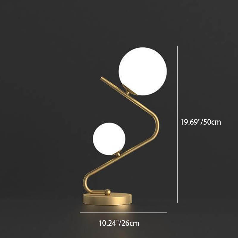 Copper Ball 2-Light Table Lamp