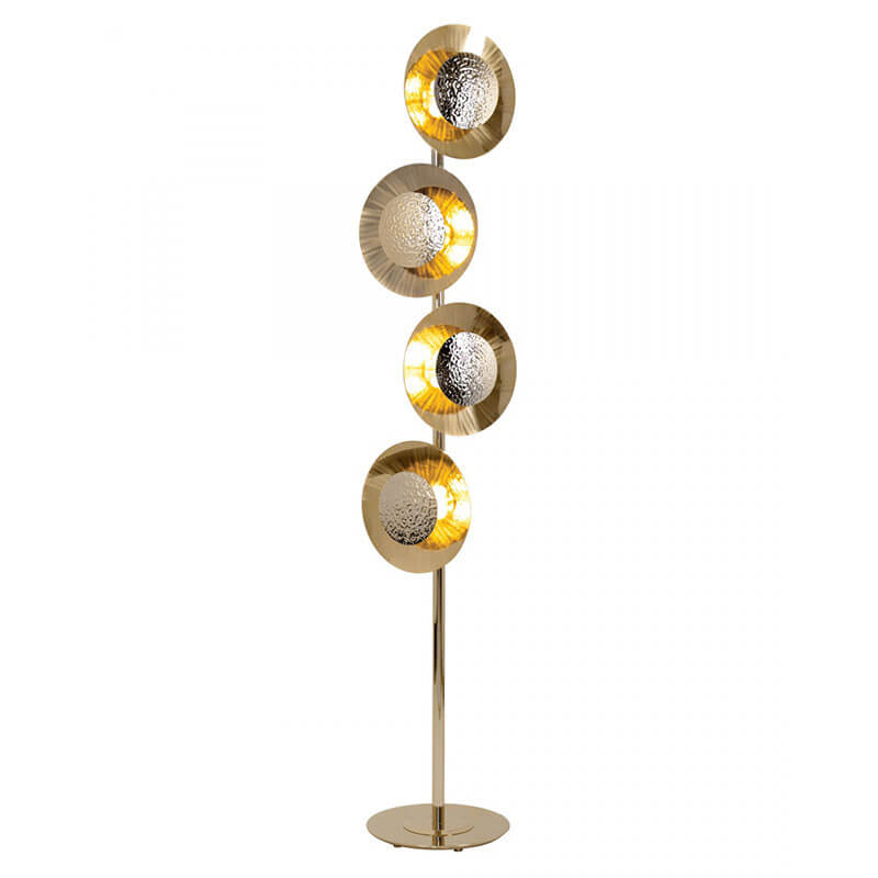 Gold Circles Disc Long Floor Lamp