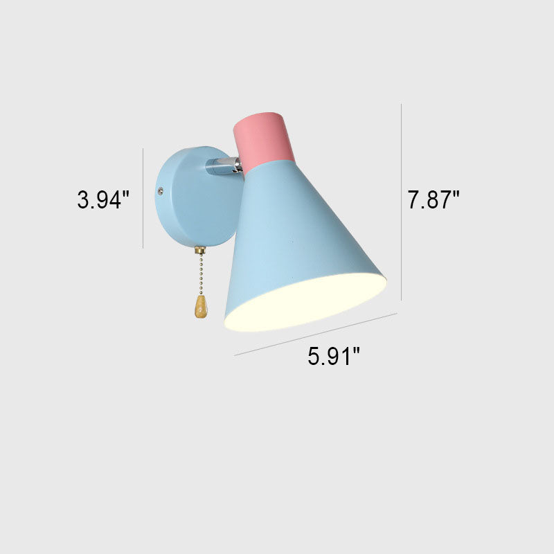 Blue Cone Reading Wall Lamp