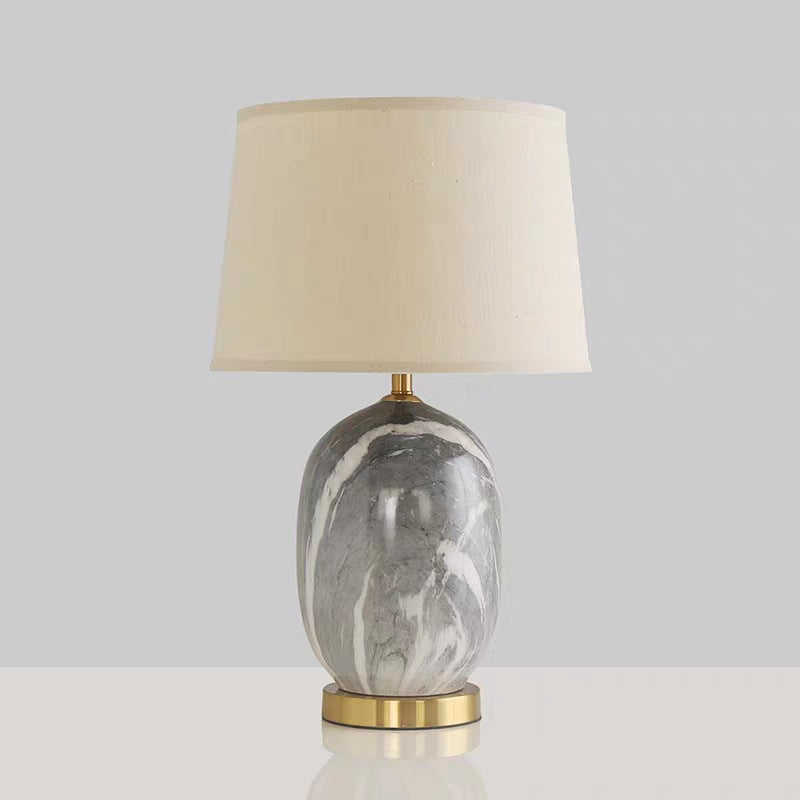 Round Vase Ceramic Fabric Table Lamp