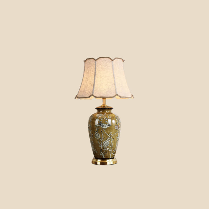 Ceramic Canvas Copper Table Lamp