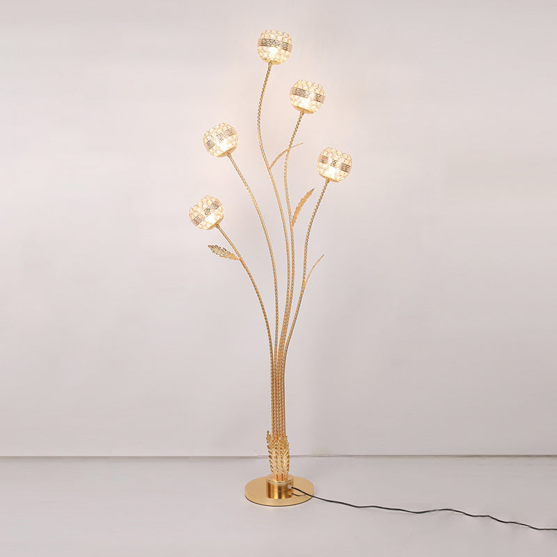 Modern Luxury Leaf Flower 5-Light Floor Lamp
