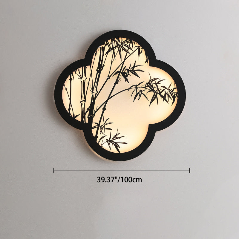 Clover-like Bamboo Pattern Iron Outdoor Light