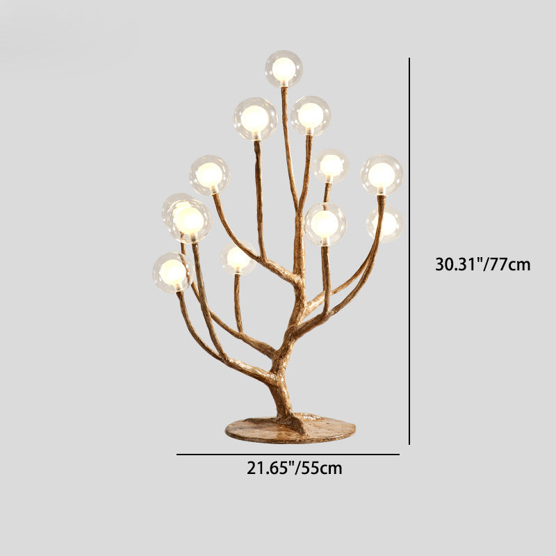 Branch Polymer Metal Glass 8-Light Table Lamp
