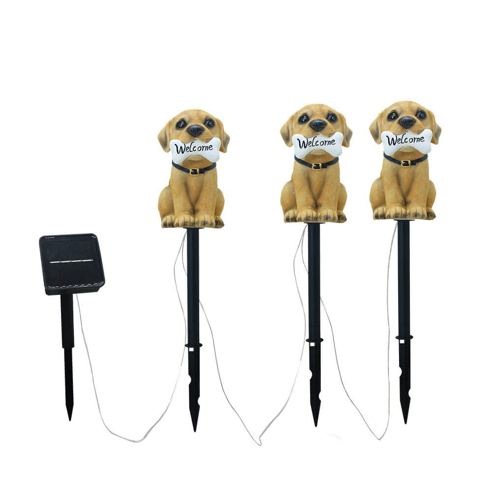 Dog Resin Solar Waterproof Outdoor Light