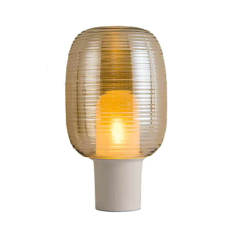 Striped Oval Glass Table Lamp