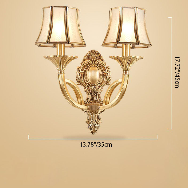Hexagonal Wheat Copper Glass Wall Lamp