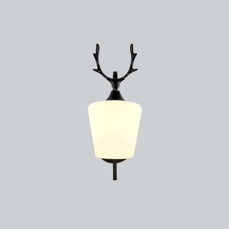 Antler Glass Cone Living Wall Lamp