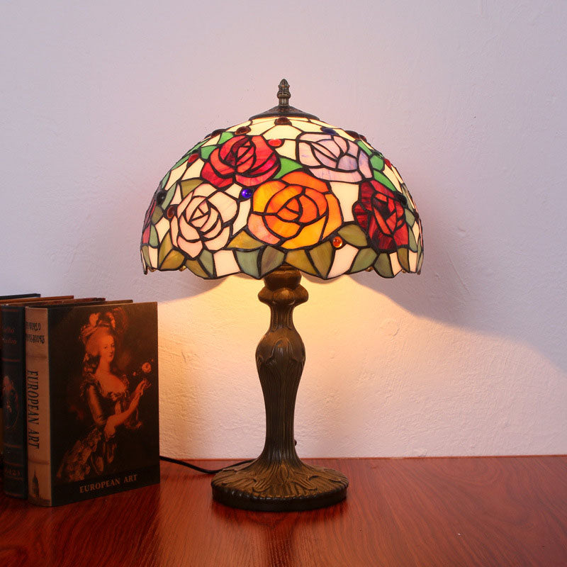 Alloy Four-Color Rose Table Lamp