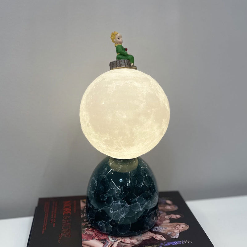 3D Printed Moon Ceramic Table Lamp