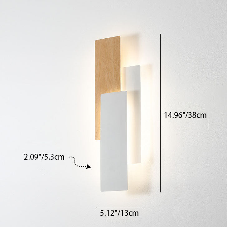 Wood Grain Geometric Rectangle Wall Lamp