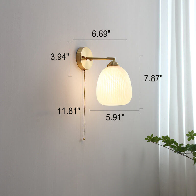 Striped Milk White Glass Wall Lamp