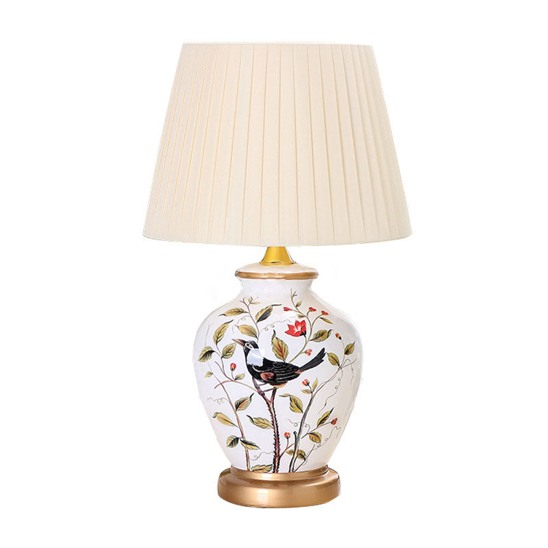 Bird Vase Ceramic Fabric Table Lamp