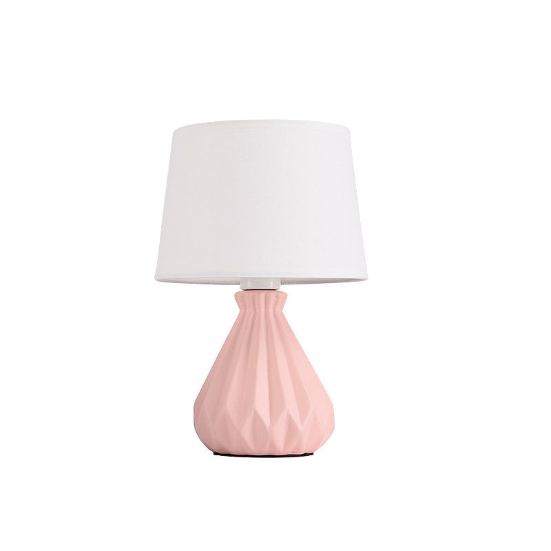 Cylindrical Cone Ceramic Fabric Table Lamp