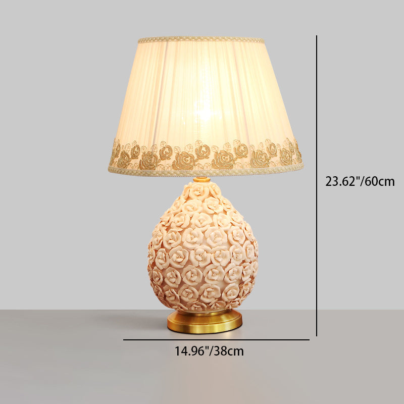 Rose Vase Cylinder Copper Table Lamp