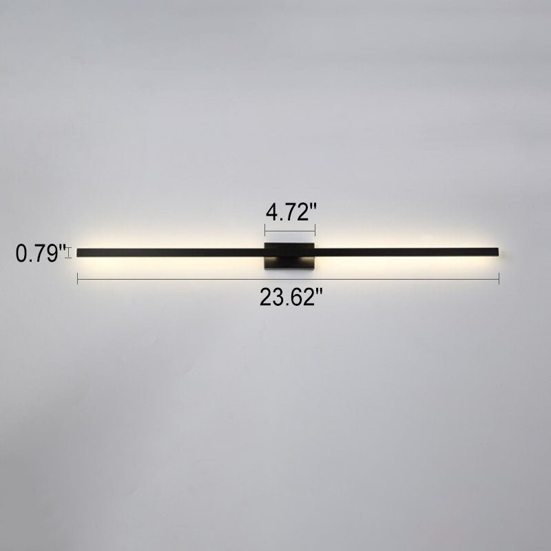 Black Linear Mirror Front Wall Lamp