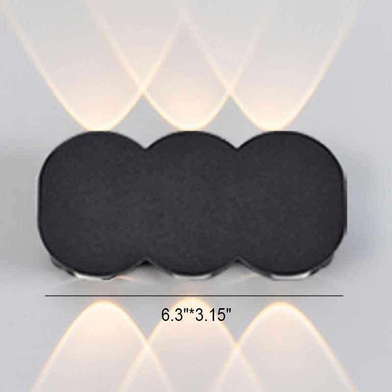 Round Geometric Up Down Outdoor Light