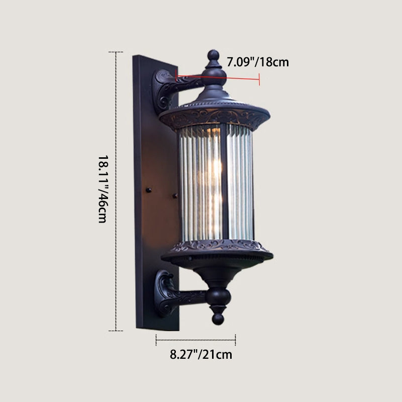 Aluminum Glass Cylinder Garden Outdoor Light