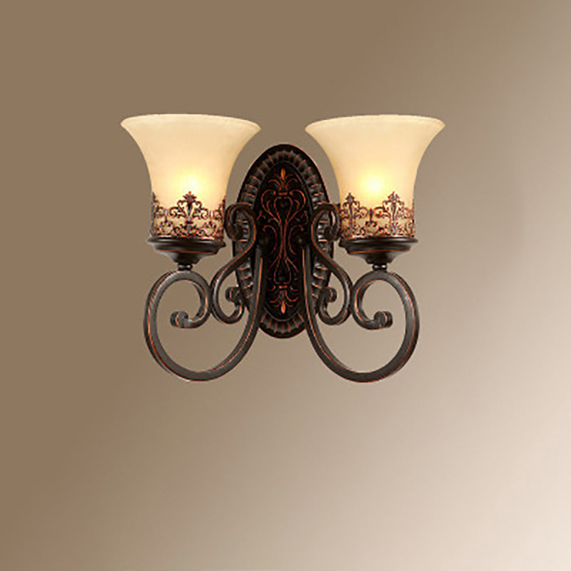 Round Glass Iron 1/2 Wall Lamp