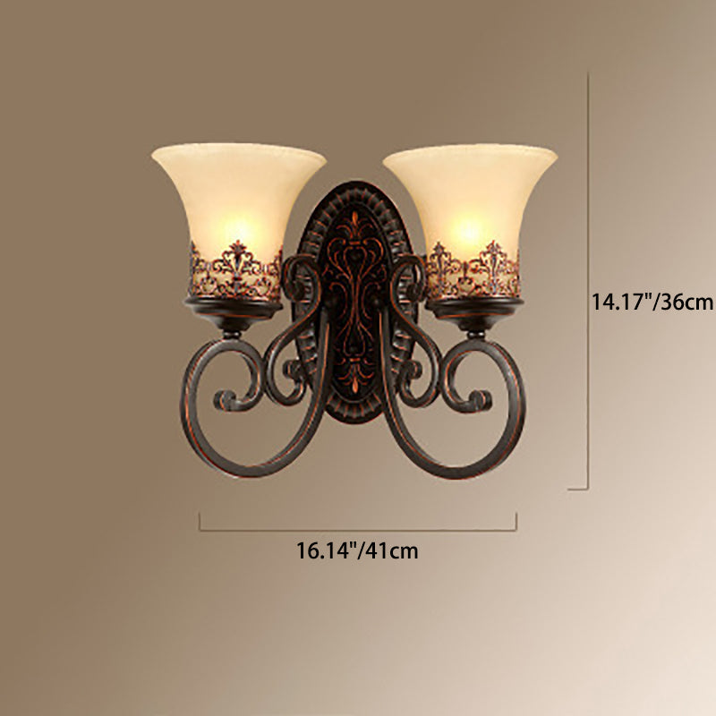 Round Glass Iron 1/2 Wall Lamp