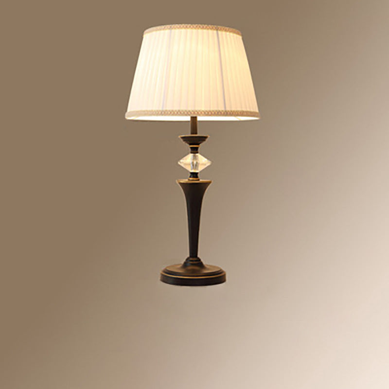 Pleated Fabric Iron Bedroom Table Lamp