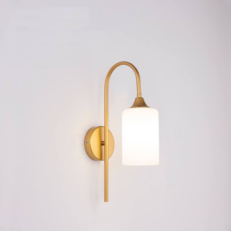 Glass Cylindrical Bending Arm Wall Lamp