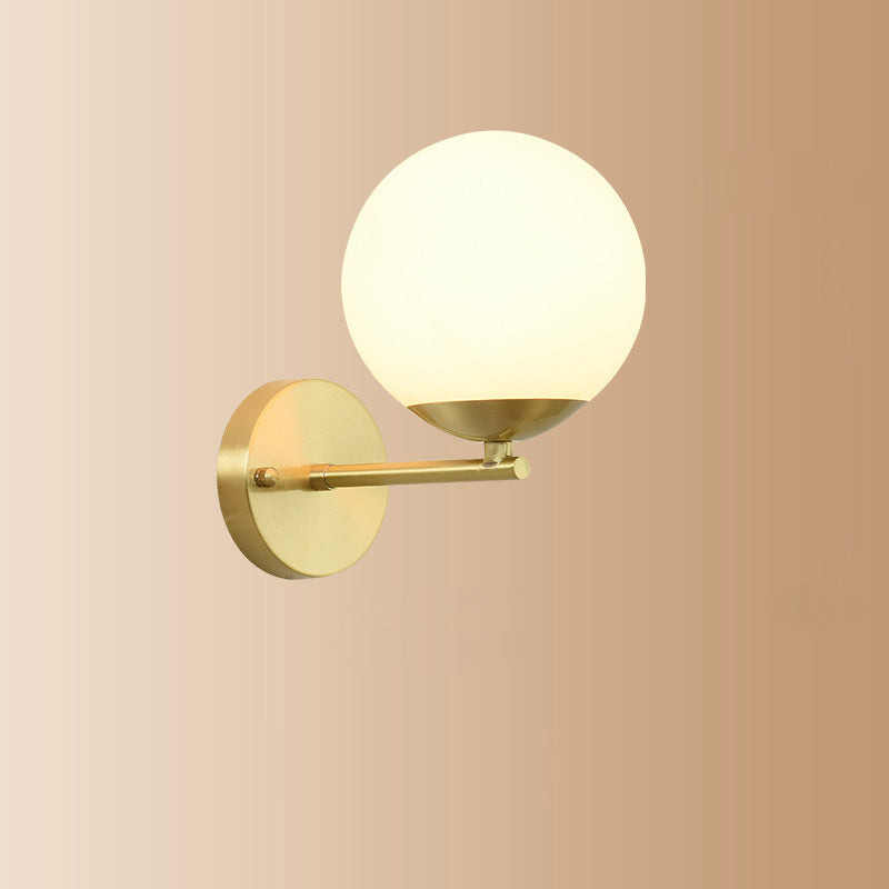 Round Ball Copper Glass Wall Lamp
