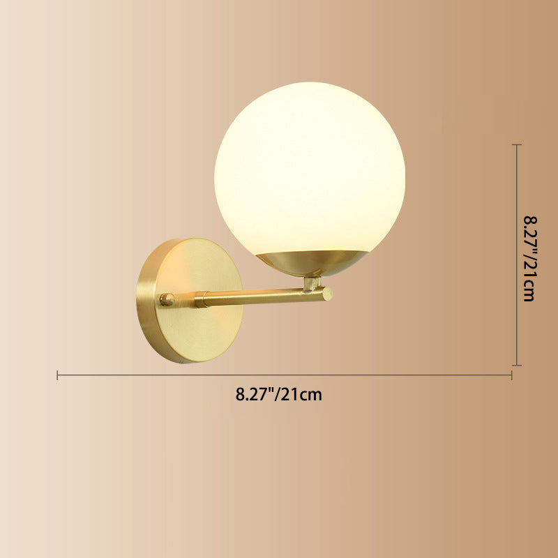 Round Ball Copper Glass Wall Lamp