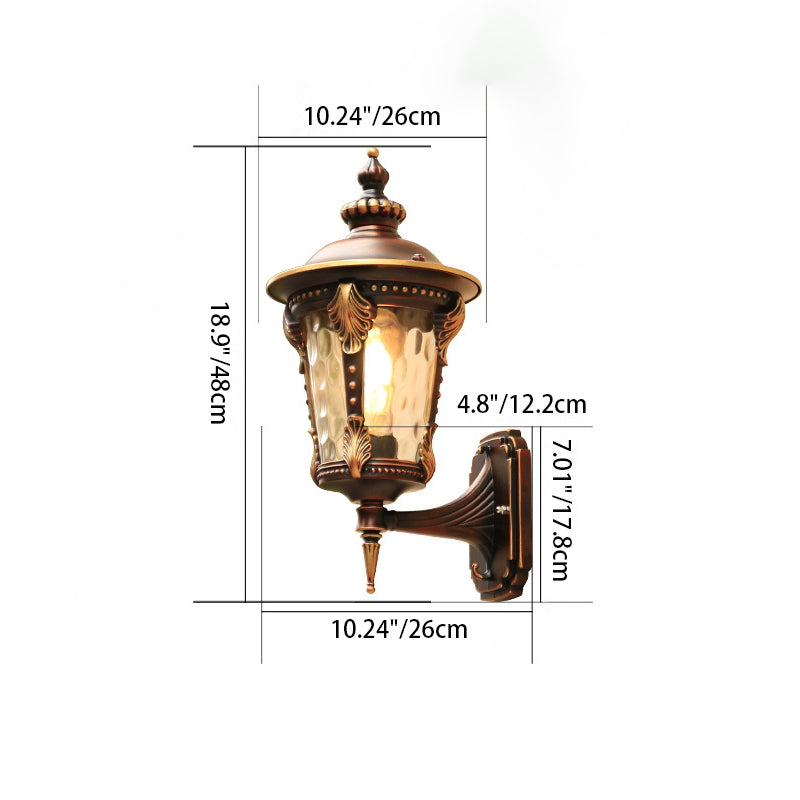 Cylinder Quadrilateral Aluminum Glass Outdoor Light