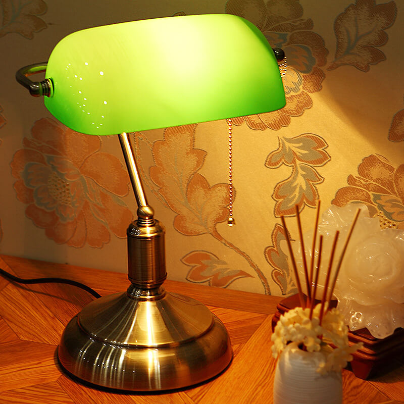 Metal Glass Eye Protection Table Lamp