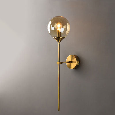 Round Iron Glass Living Wall Lamp
