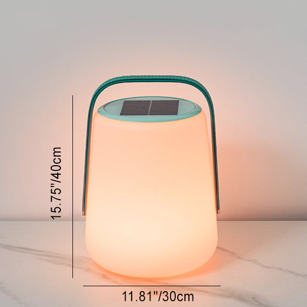 Leather PE Cylinder Striped Outdoor Light