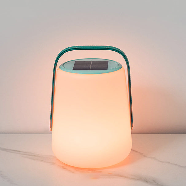 Leather PE Cylinder Striped Outdoor Light