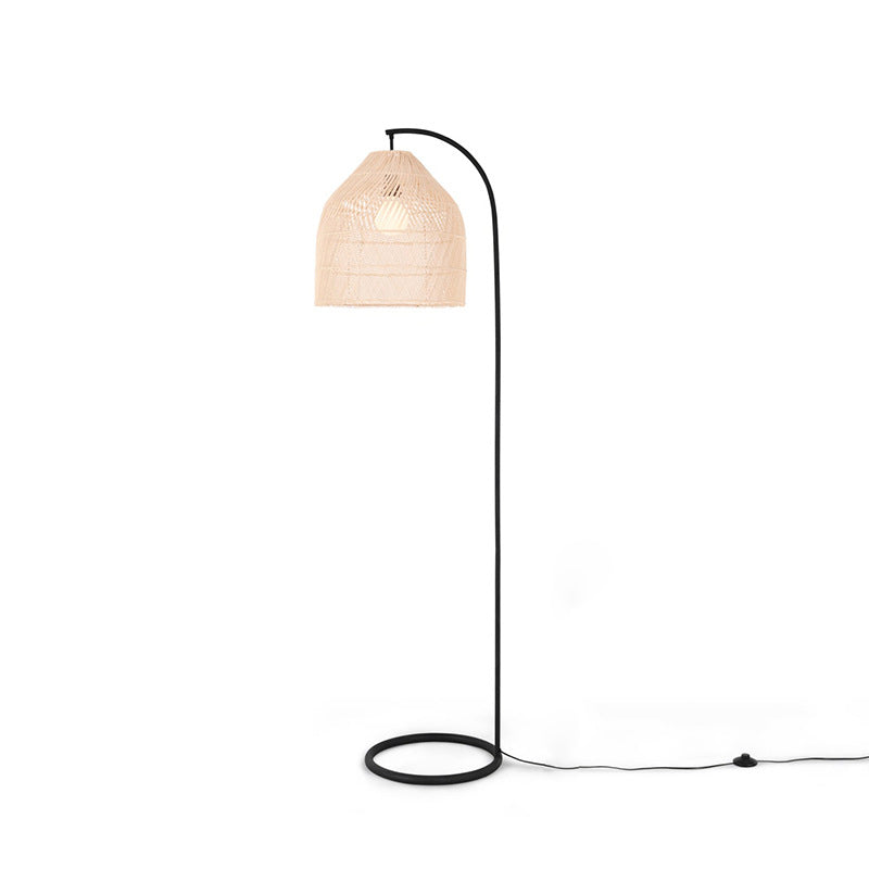 Rattan Weaving Cage Iron Floor Lamp