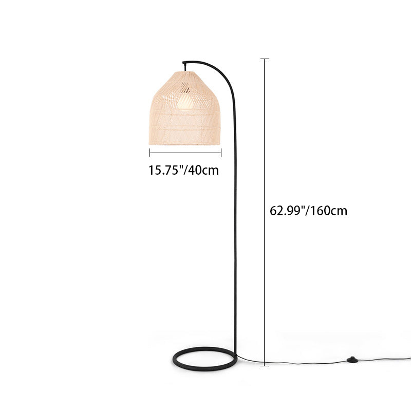 Rattan Weaving Cage Iron Floor Lamp