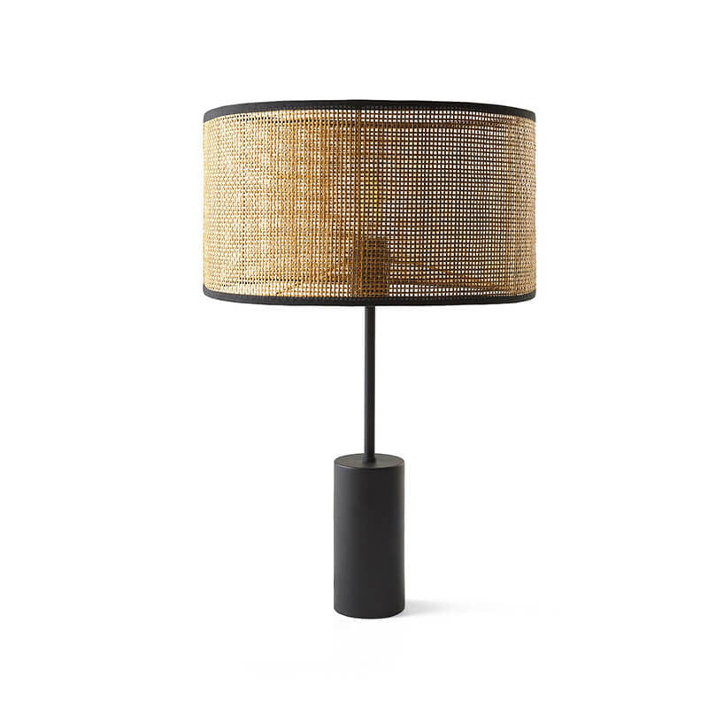 Rattan Weaving Cylinder Home Table Lamp