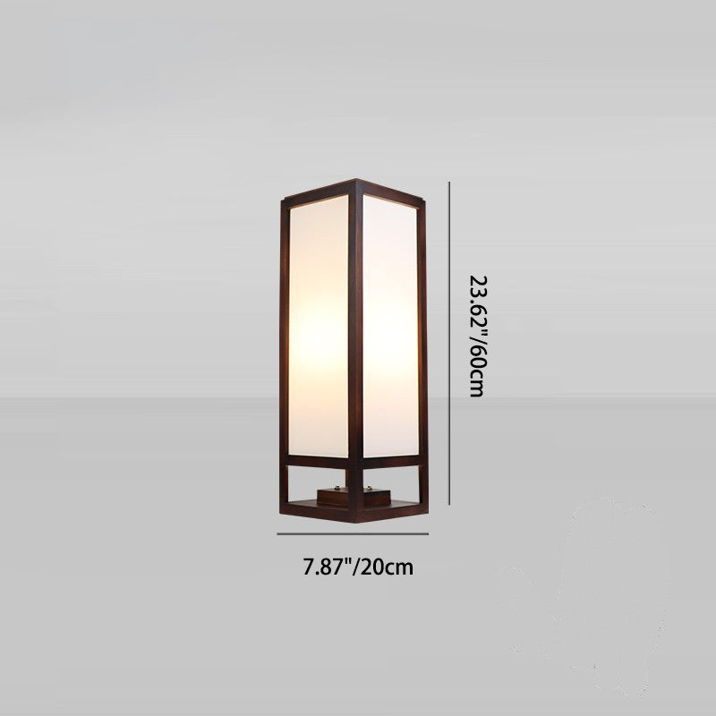 Traditional Chinese Rectangular Parchment Floor Lamp