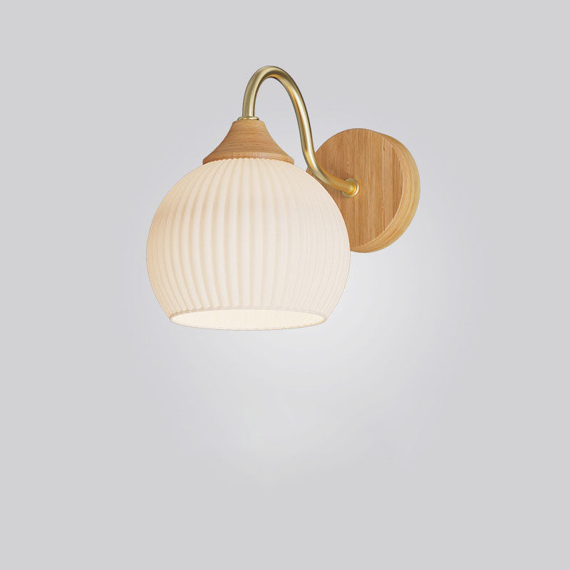 Striped Glass Round Log Wall Lamp