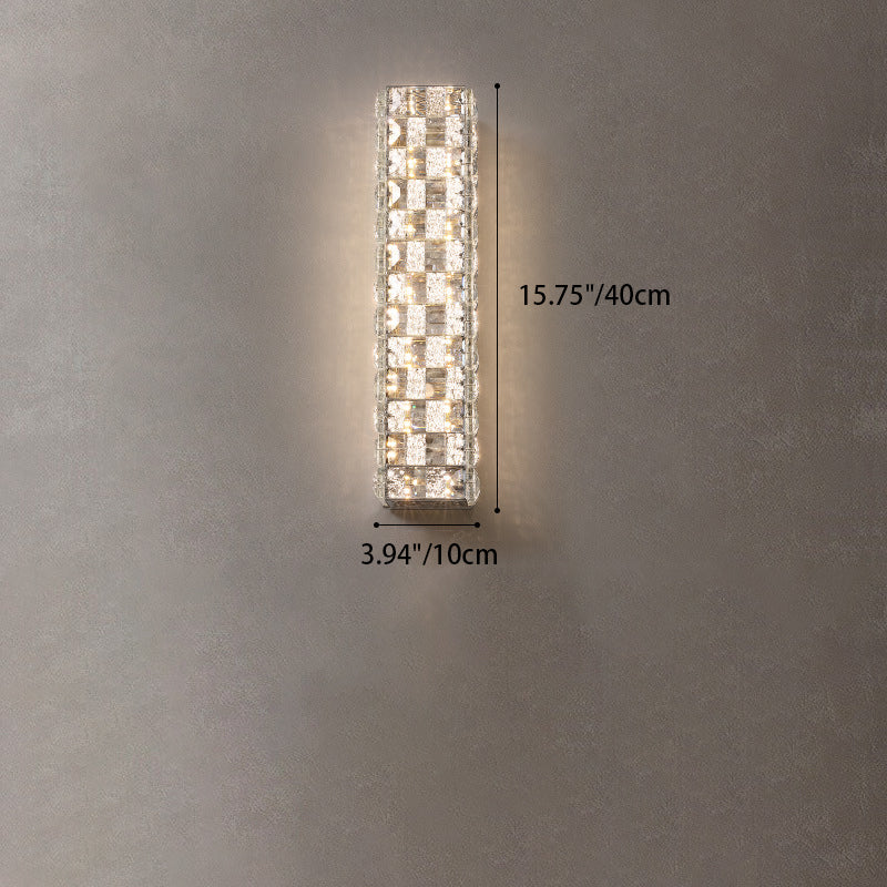 Rectangle Stainless Steel Crystal Wall Lamp