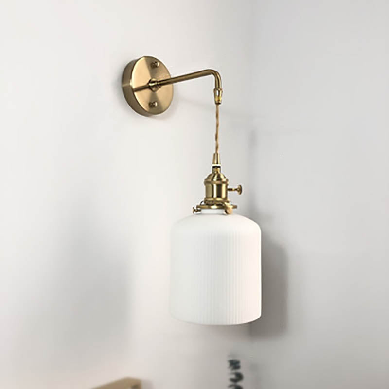 Cylinder Oval Brass Lucite Wall Lamp