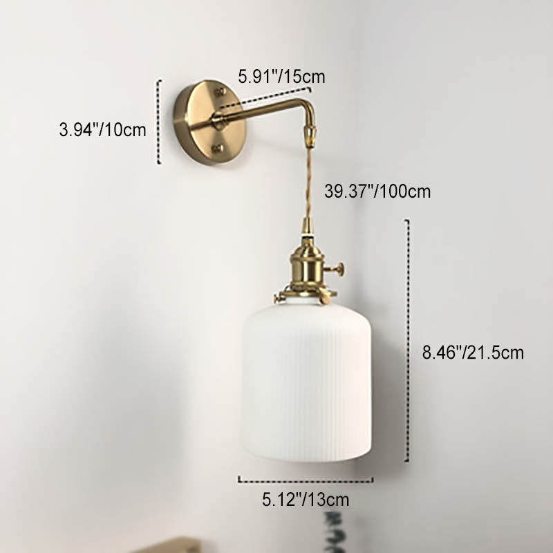 Cylinder Oval Brass Lucite Wall Lamp