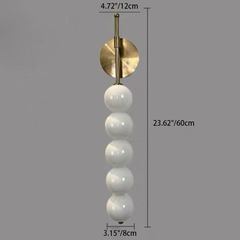 Iron Glass Ball Living 5-Light Wall Lamp