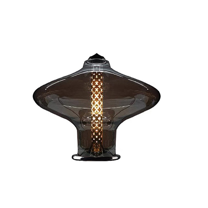 Geometric Smokey Gray Glass Table Lamp