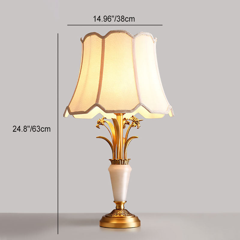 Round Trapezoidal Flower Leaf Table Lamp