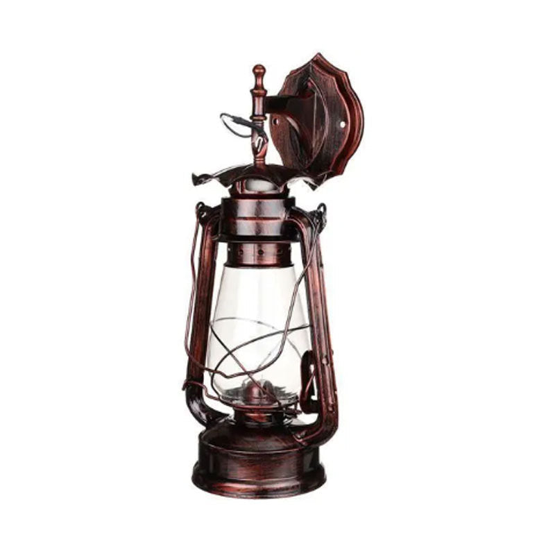 Iron Glass Cylinder Kerosene Wall Lamp
