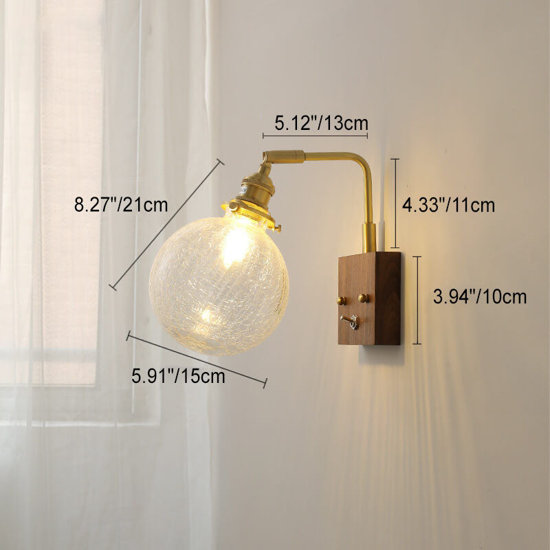 Textured Glass Round Ball Wall Lamp